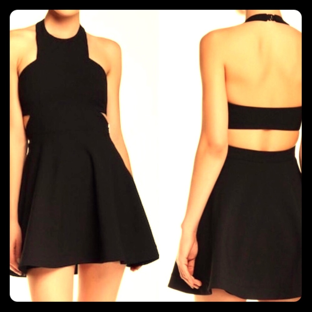 Black fit and flare dress